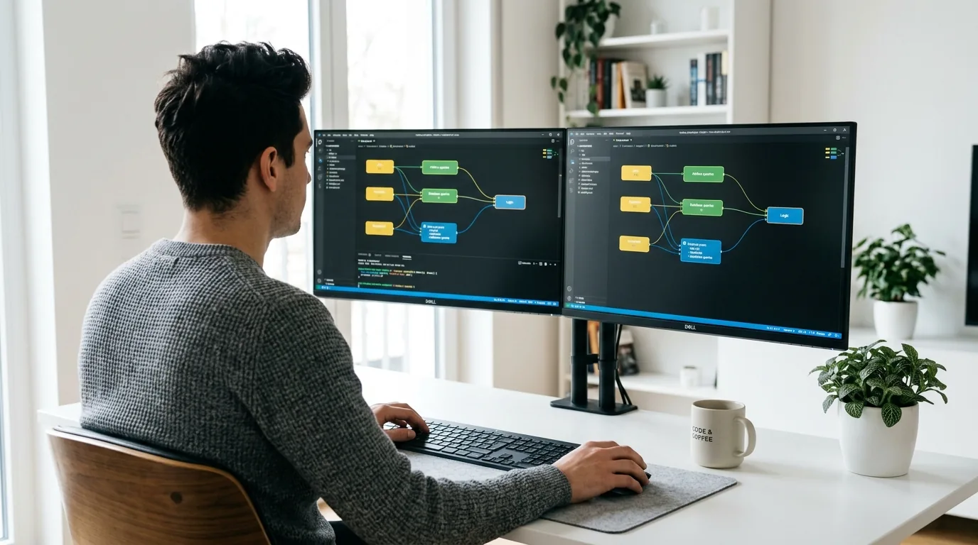 n8n workflow automation on screen